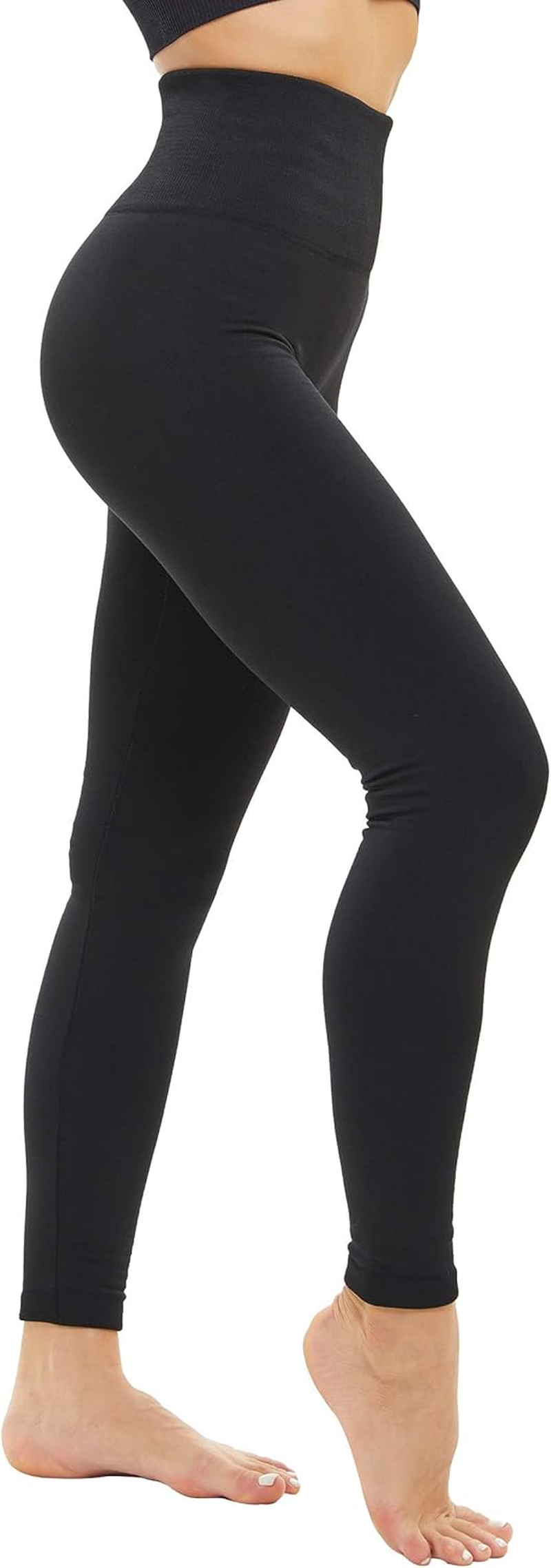 DINNAPE Fleece Lined Leggings Women - Soft Warm Thick High Waisted Tummy Control Thermal Pants for Cold Winter