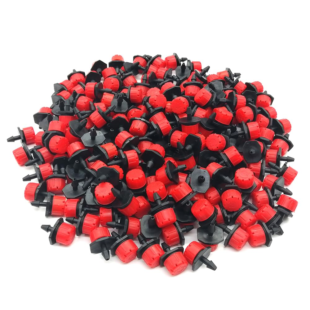 100Pcs 360 Degree Adjustable Irrigation Drippers Sprinklers, 1/4 Inch Emitters Drip for Watering System by