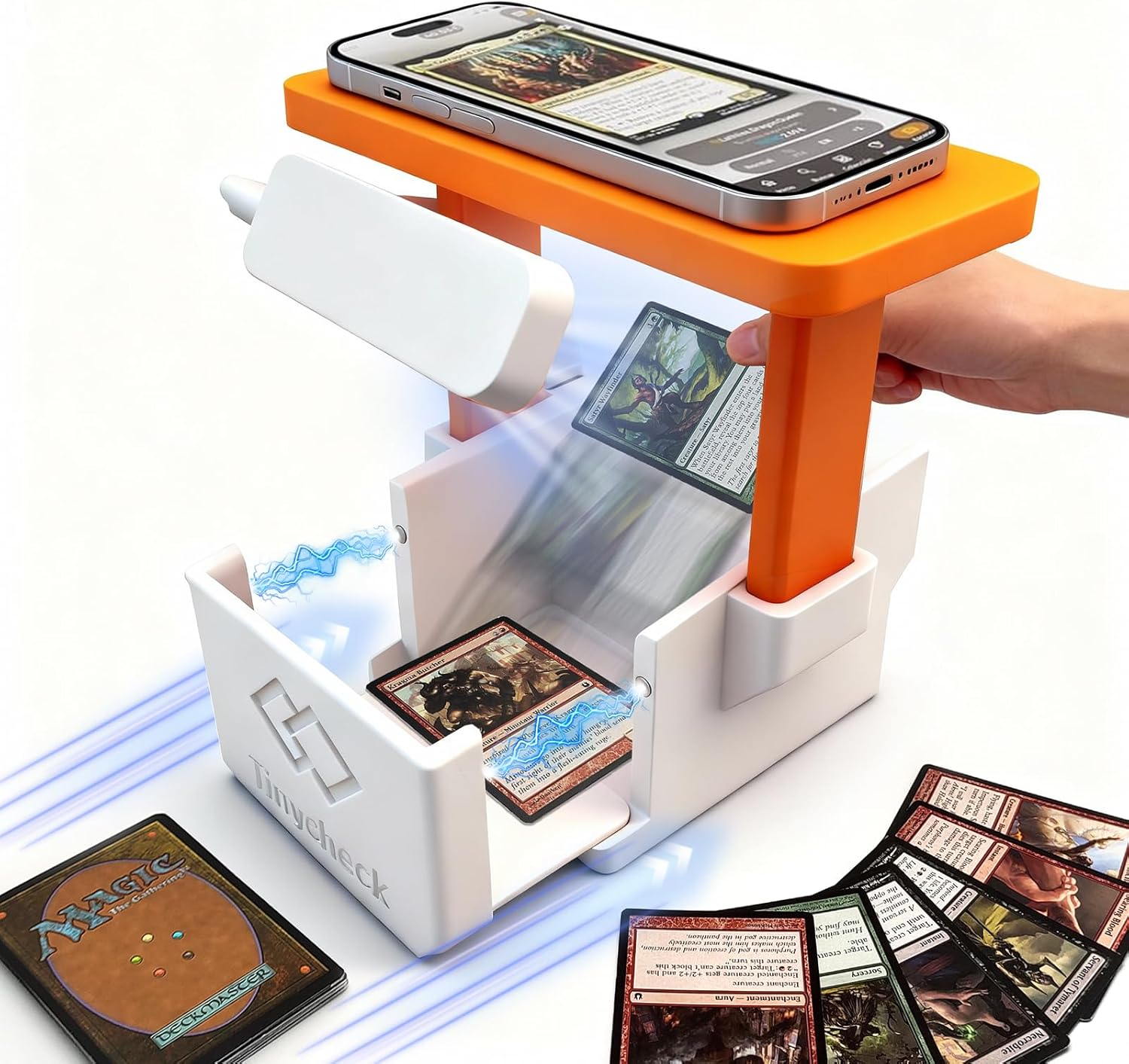Card Scanner - MTG Trading Card Standwith LED Light & Magnetic Base, Compatible with Manabox App for Quick Scan & Price Check (Unsleeved Cards)