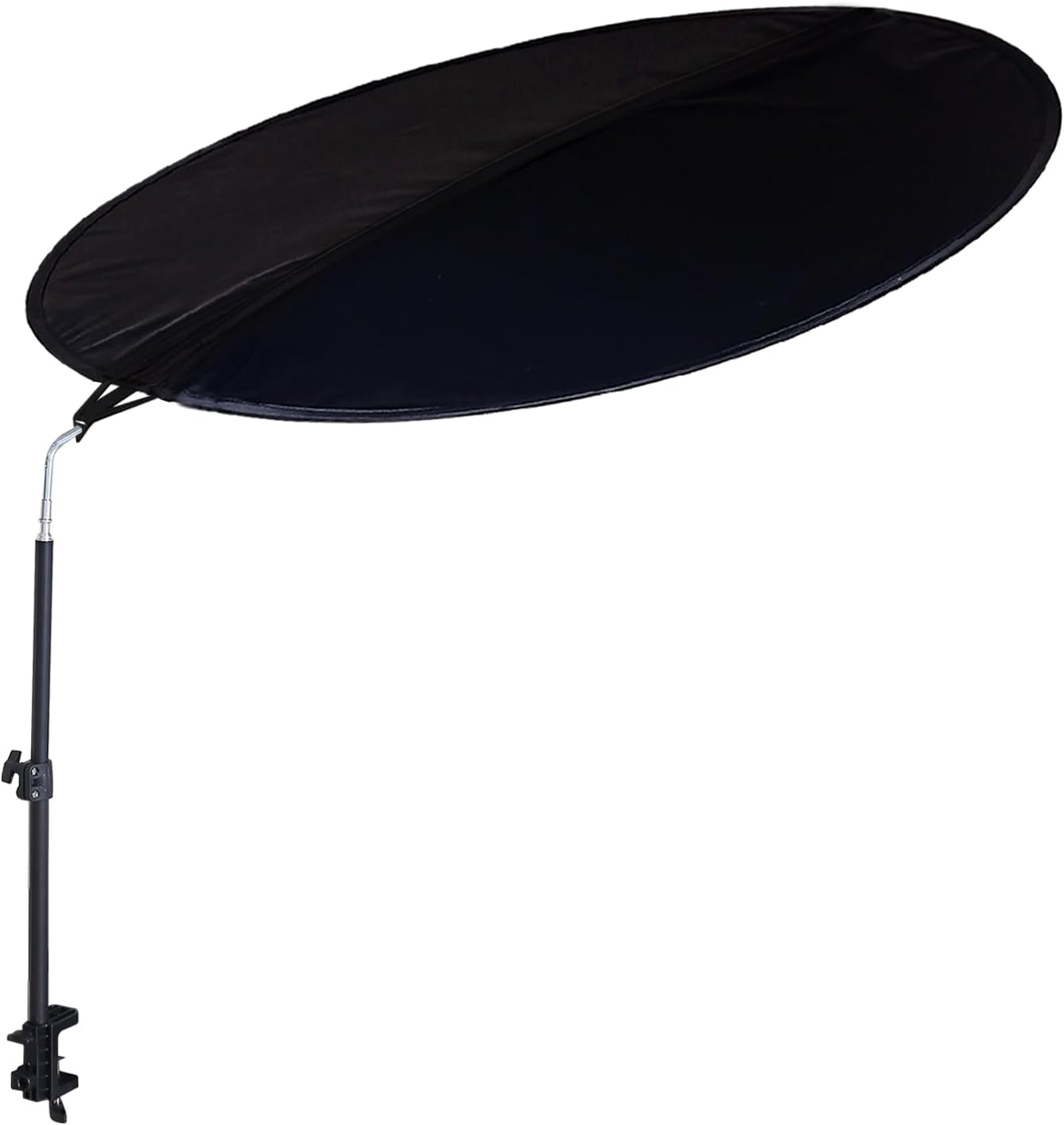 Office Cubicle and Desk Shade - Foldable 48" Circular Shading, Light-Proof Desk Canopy，Light Shade with Clamp and Rotatable Rod, Designed for Light Sensitive Workers (Patent Pending)
