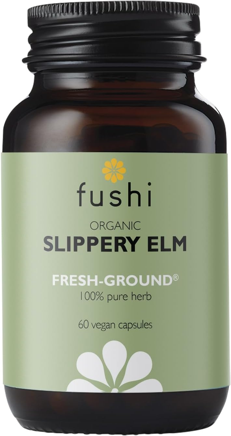 90142 Organic Slippery Elm Capsules, 60 Caps Fresh-Ground Whole Food Soothing & Healing Action Supports Stomach Indigenously Sourced Ethical & Vegan