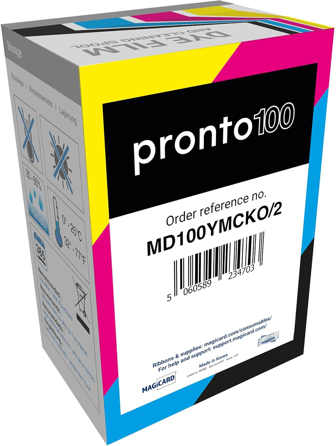 Magicard Pronto100 MD100YMCKO Ribbon with Cardpresso Software