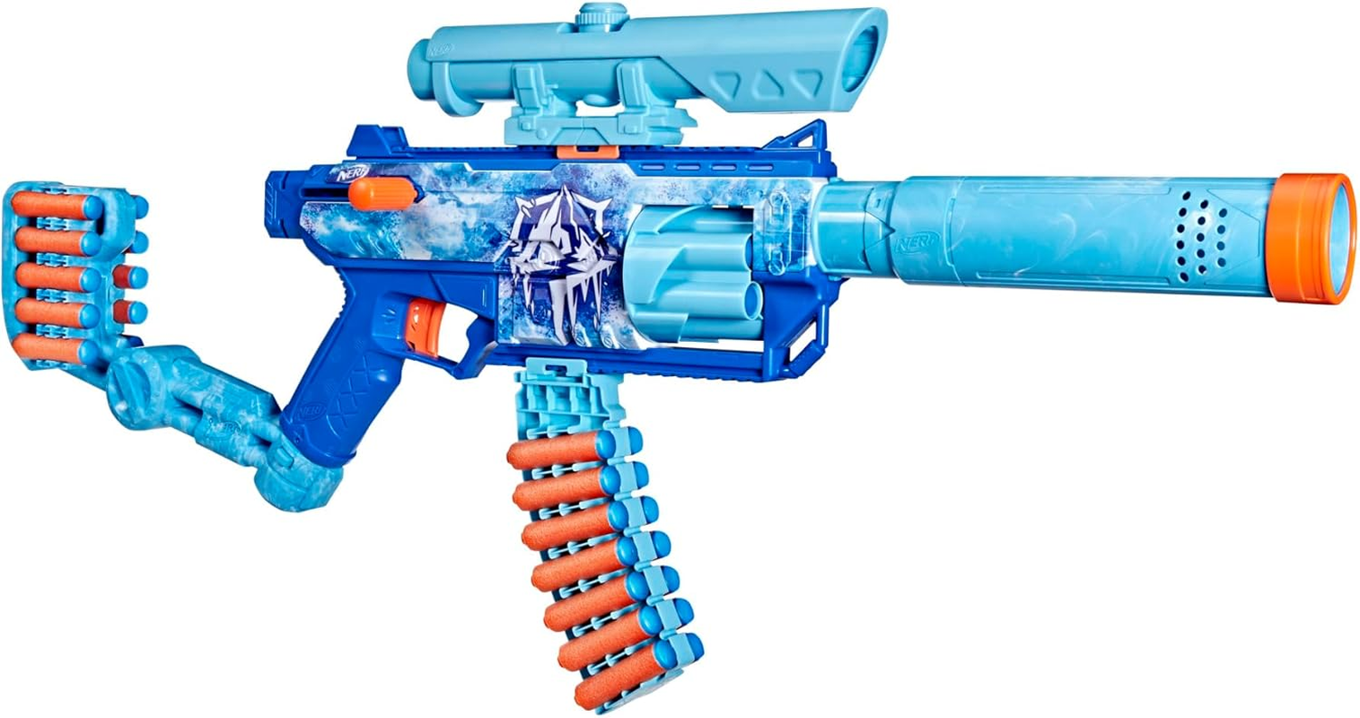 Hasbro Nerf まとめ売り Nerf Loadout Frostfusion Blaster, 4 Interchangeable Attachment