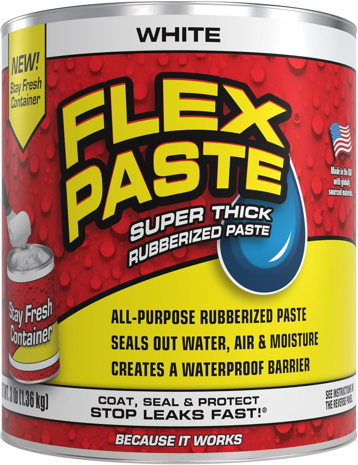 Flex Paste Super Thick Waterproof Rubberized Paste 1.36 Kg, White - Picture 2 of 14