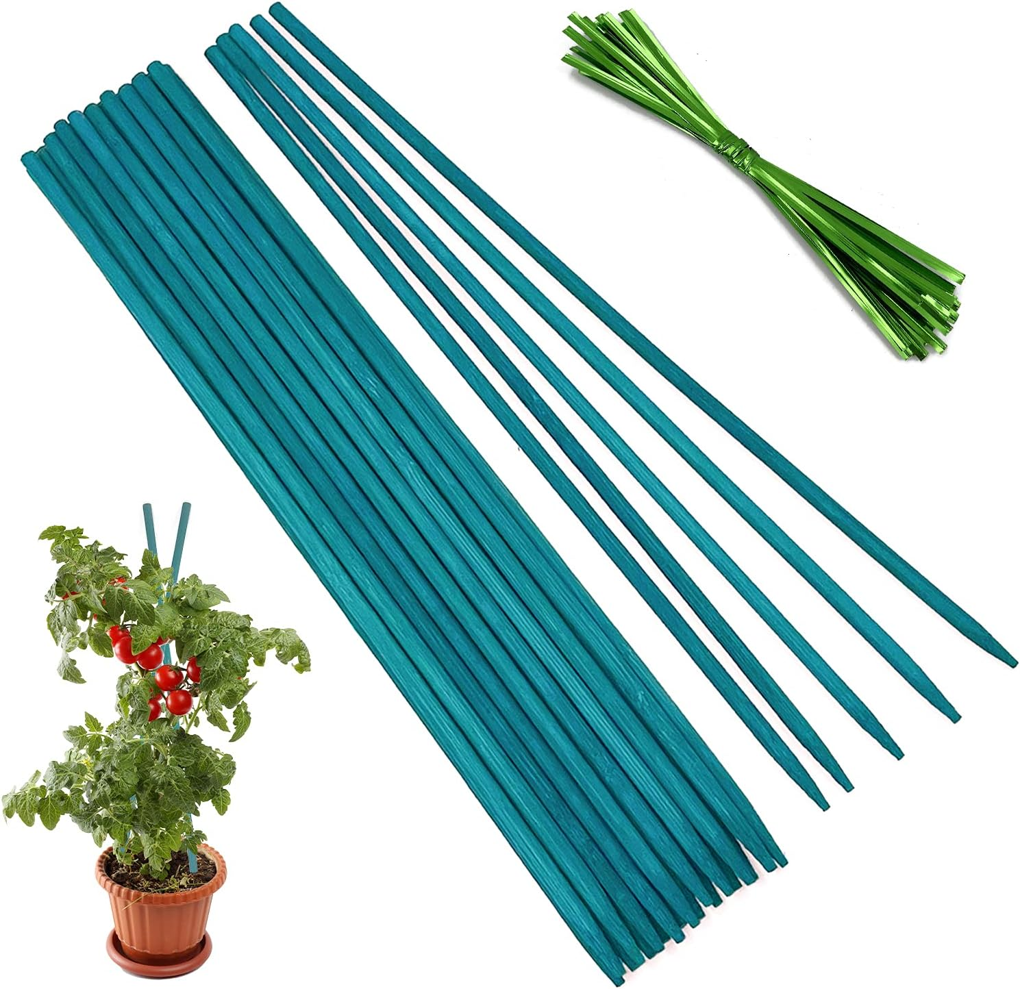  Green Bamboo Plant Support Garden Flower Stakes for Potted Plants 25Pcs 18 Inch