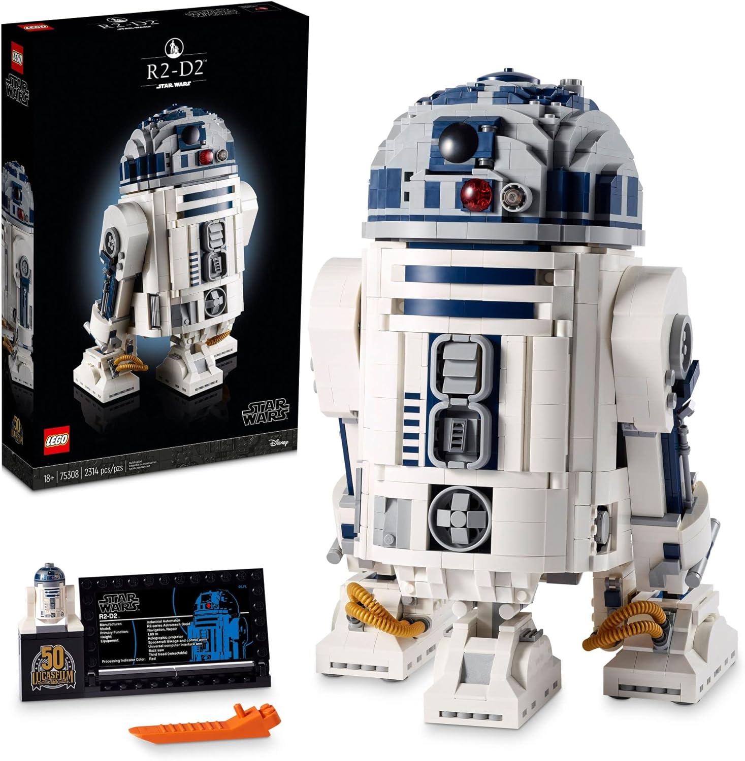 LEGO Star Wars R2-D2 Building Set - Collectible 3D Puzzle for Adults, Ages 18+ - Display for Room or Office Desk - Info Plaque Included - Gift Idea for Fans - 75308
