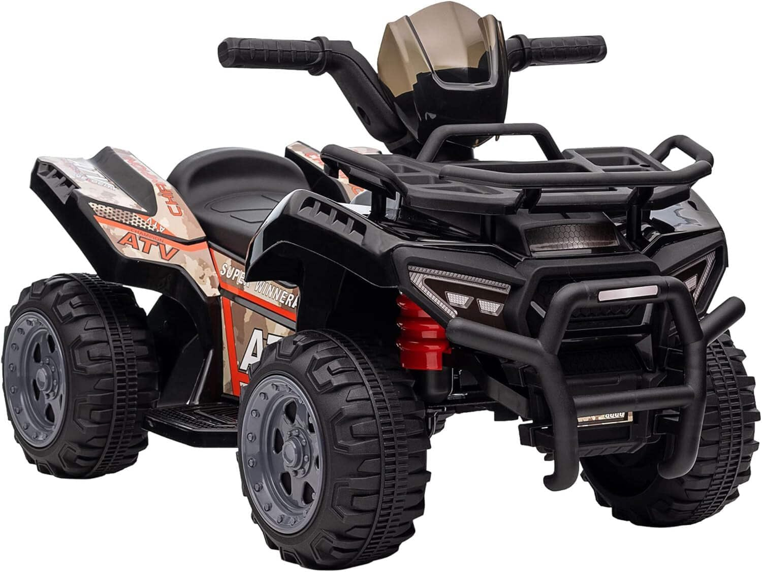 Kids ATV Four Wheeler Ride on Car, Motorized Quad, 6V, 18-36M, Black