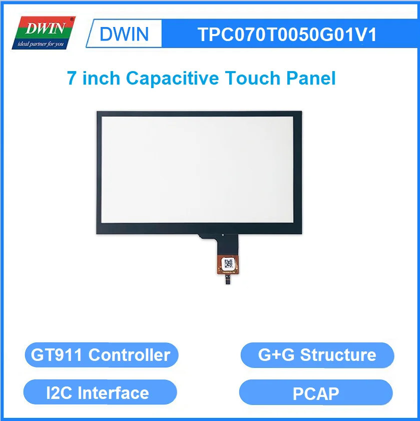 7 Inch G+G Structure Capacitive Touch Panel I2C Interface GT911 Controller TPC070T0050G01V1