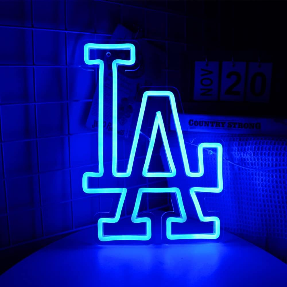 Los Angeles Dodgers LA Neon Sign for Wall Decor,Garage or Man