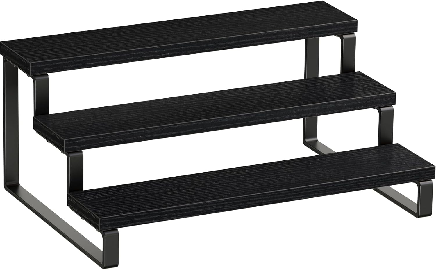 3 Tier Display Stand Riser, Wooden Display Stand Perfume Organizer Stand Cupcake Stand Holder, Tiered Display Stand Risers Display Shelf for Home and Shop, Black