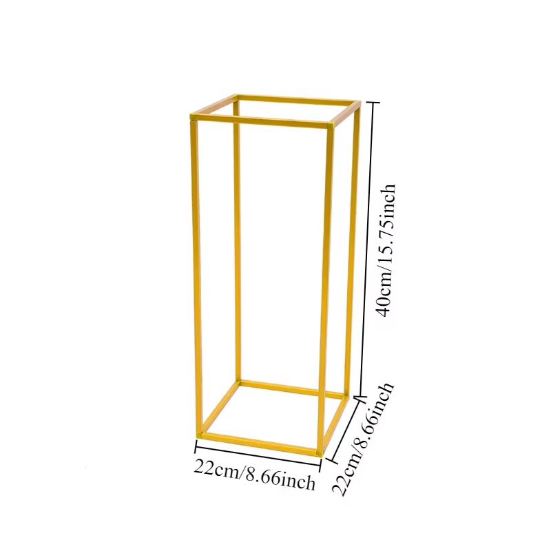 1 Set Metal Golden Rectangular Frame Backdrop Wedding Rack Arch for Birthday Party Backdrop Wedding DLY Decor Height 40/60/80Cm