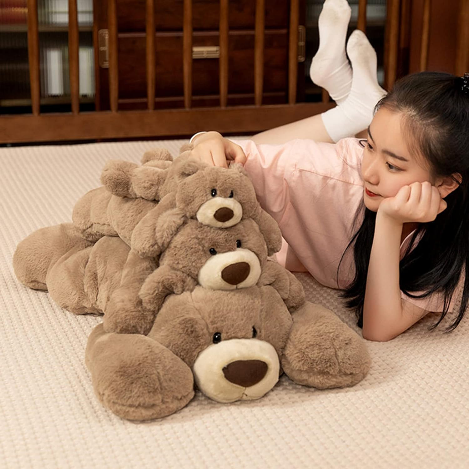 Weighted Stuffed Animals, 3.3 lbs Weighted Bear Stuffed Animal Toy Brown Bear... - Picture 8 of 13