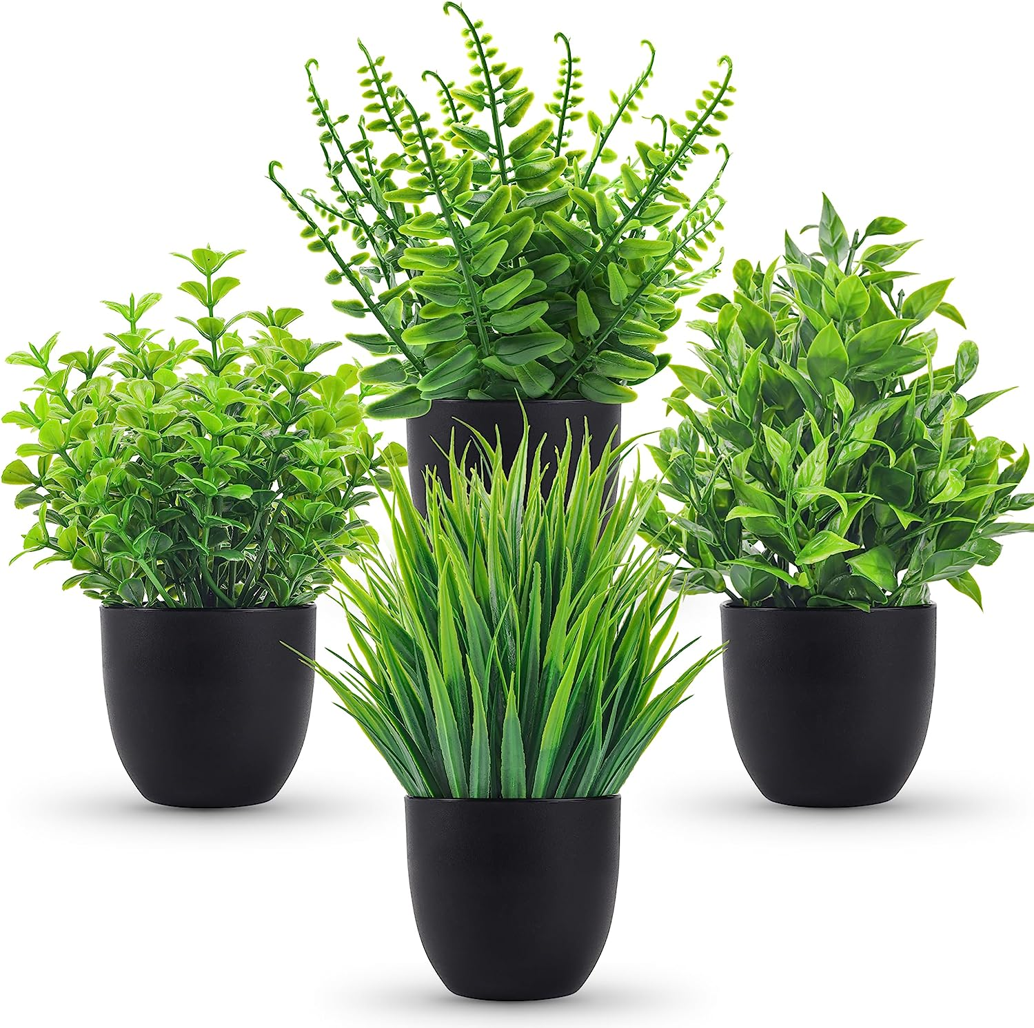 Fake Plants 4 Packs Artificial Plants Small Faux Plants Black Bathroom  Accessori | eBay
