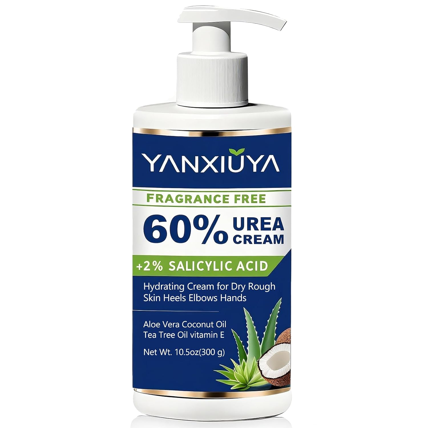 60% Urea Cream 10.5 oz, Fragrance-Free Body Lotion with 2% Salicylic Acid, Foot