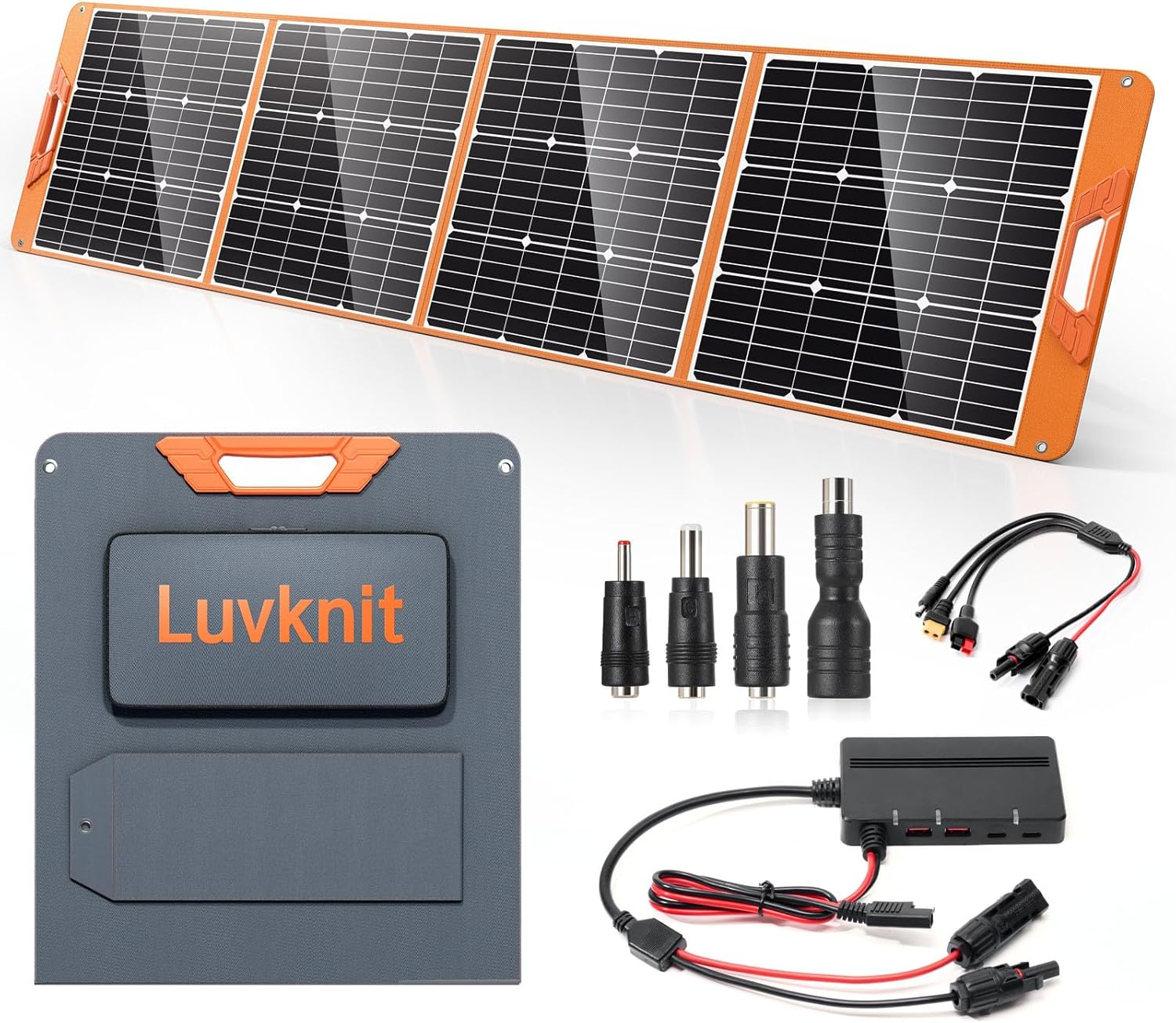 Upgraded 200W Portable Solar Panel for Power Station Generator, 18V Foldable Waterproof IP65 Solar Cell Charger with Adjustable Kickstand and MC-4 Cable for Laptop Outdoor Camping Boat Lawn RV Trip