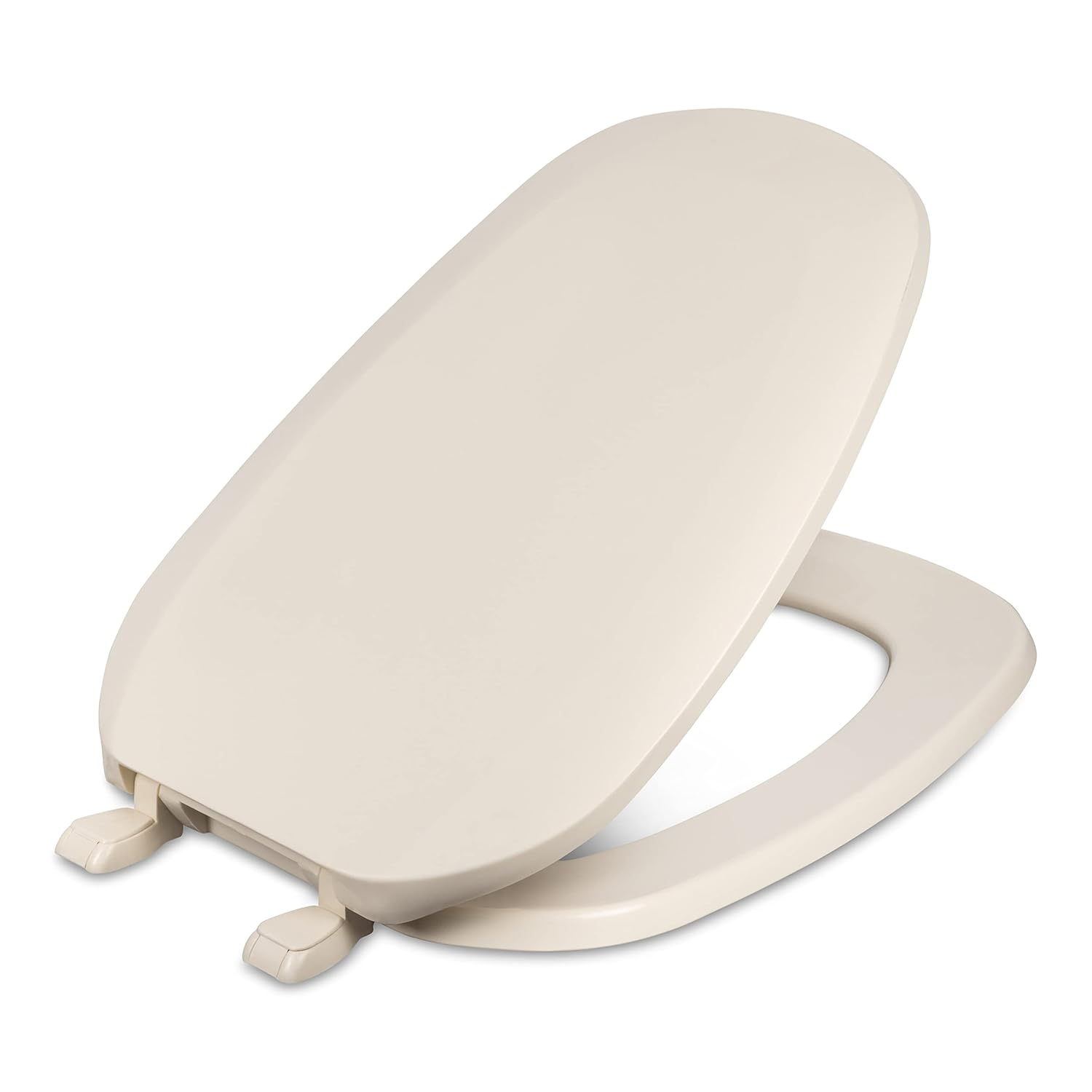 Eljer Emblem Elongated Toilet Seat with Square Front, Closed Front with Cover, Residential, Plastic, Made in the USA, EMB601-306, Natural