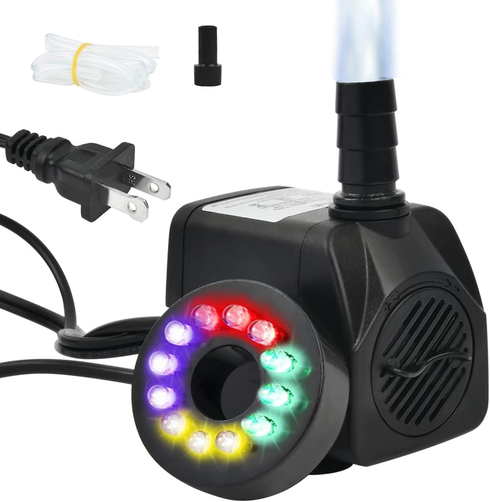 Bomba de Fuente Sumergible de 10 Vatios 160 Gph Con Luz Led Bomba de Agua Nueva