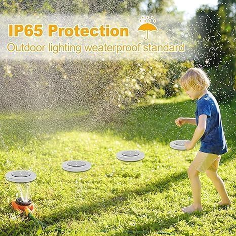 SolarX Pack of 12 Garden Lights Solar Powered, IP65 Waterproof Disk Lights, L... - Picture 4 of 13
