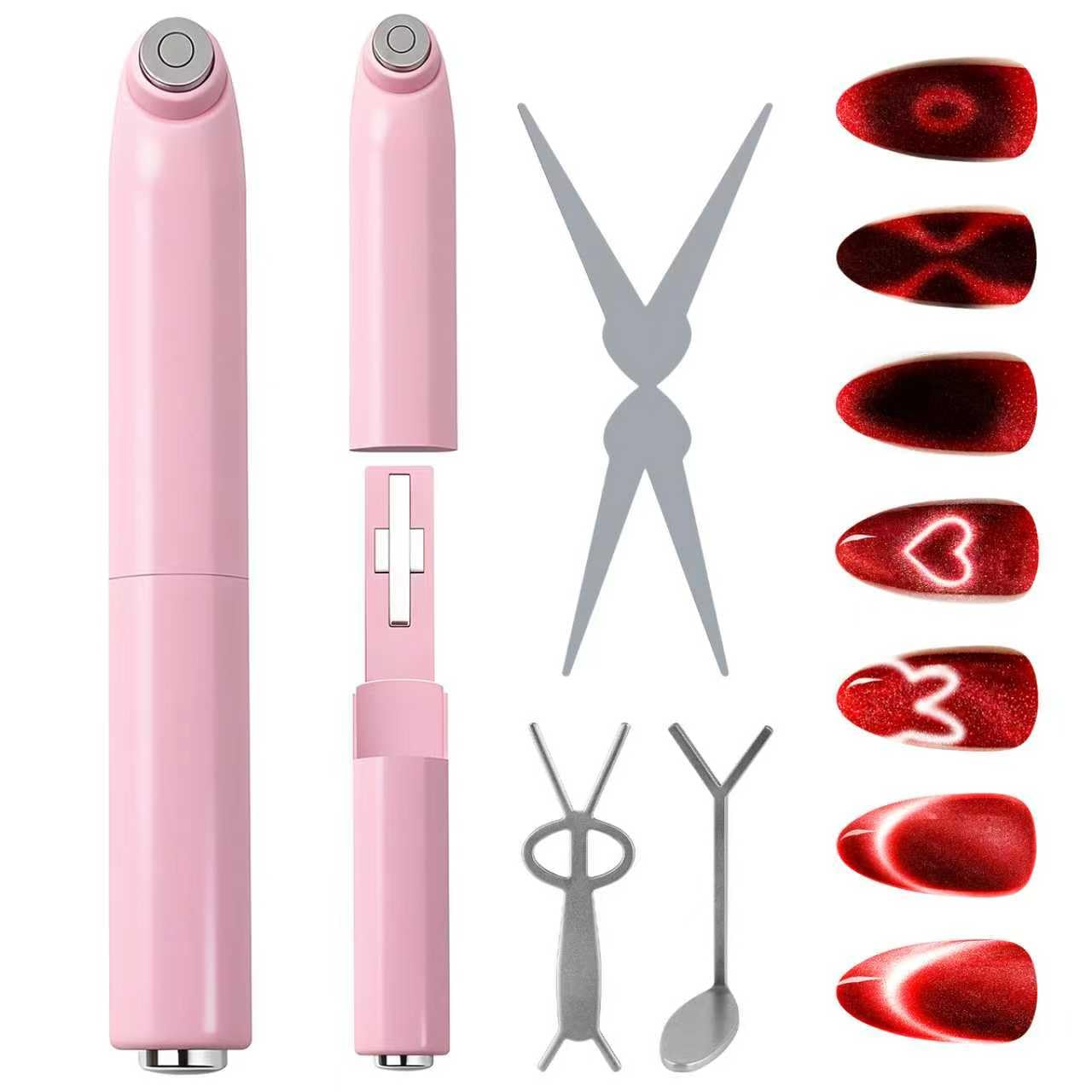 2025 Upgrade 3-In-1 Ring-Shaped Cat Eye Magnet for Nails Art,3 Creative Patterns