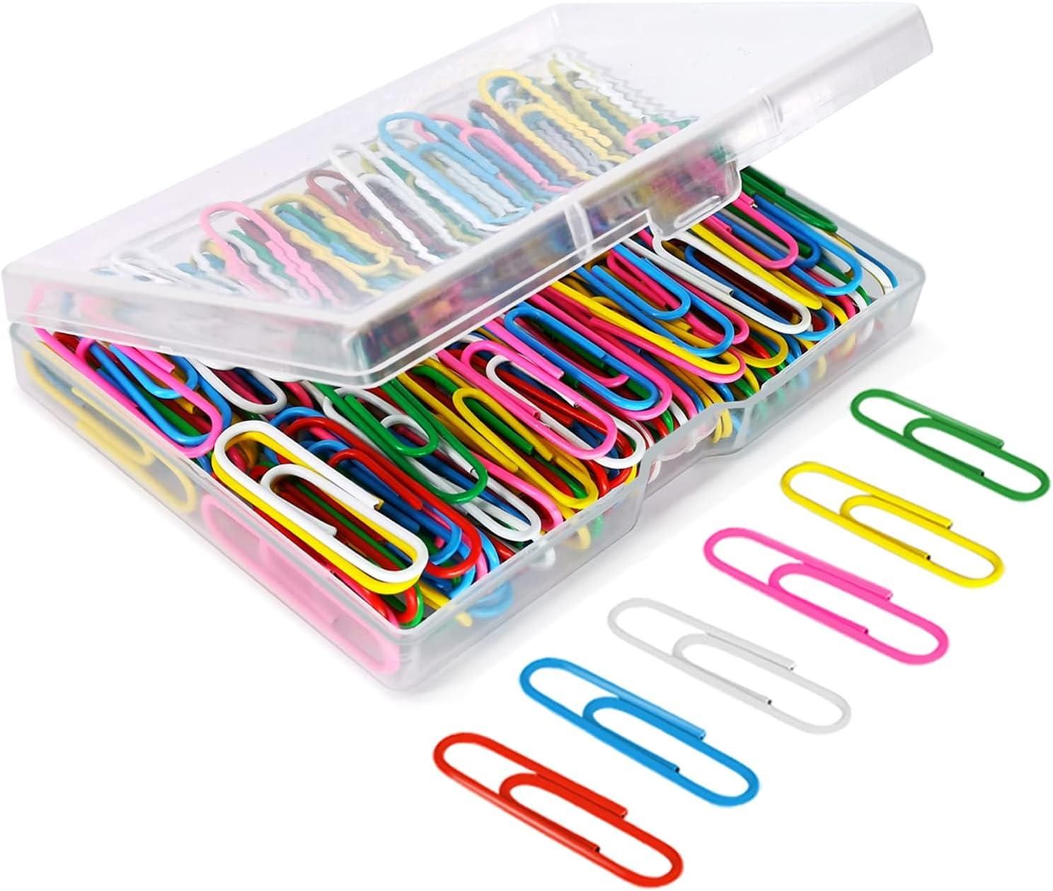Medium Size Paper Clips 1.3 Inch (33Mm) 180 Pack - Assorted Color Coated & Metallic Paperclips Great for Office & School Document Organizing