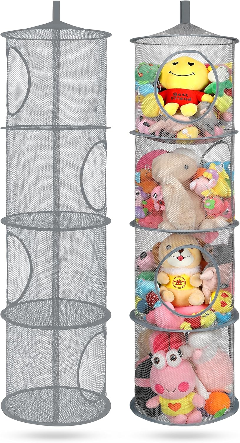 2Pcs Stuffed Animal Storage Foldable Stuffed Animal Net or Hammock