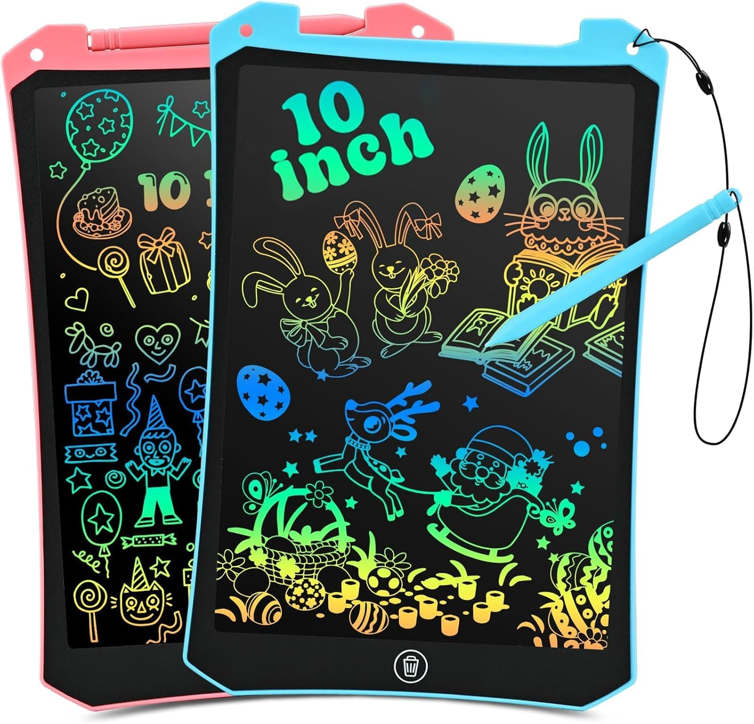 Toddler Toys, LCD Writing Tablet for Kids 2 Pack, Easter Basket Stuffers, Kids Travel Essentials Drawing Pads, No Mess Sensory Educational Learning Toys, Age 3-5 Boys Girls Gifts - 10 Inch