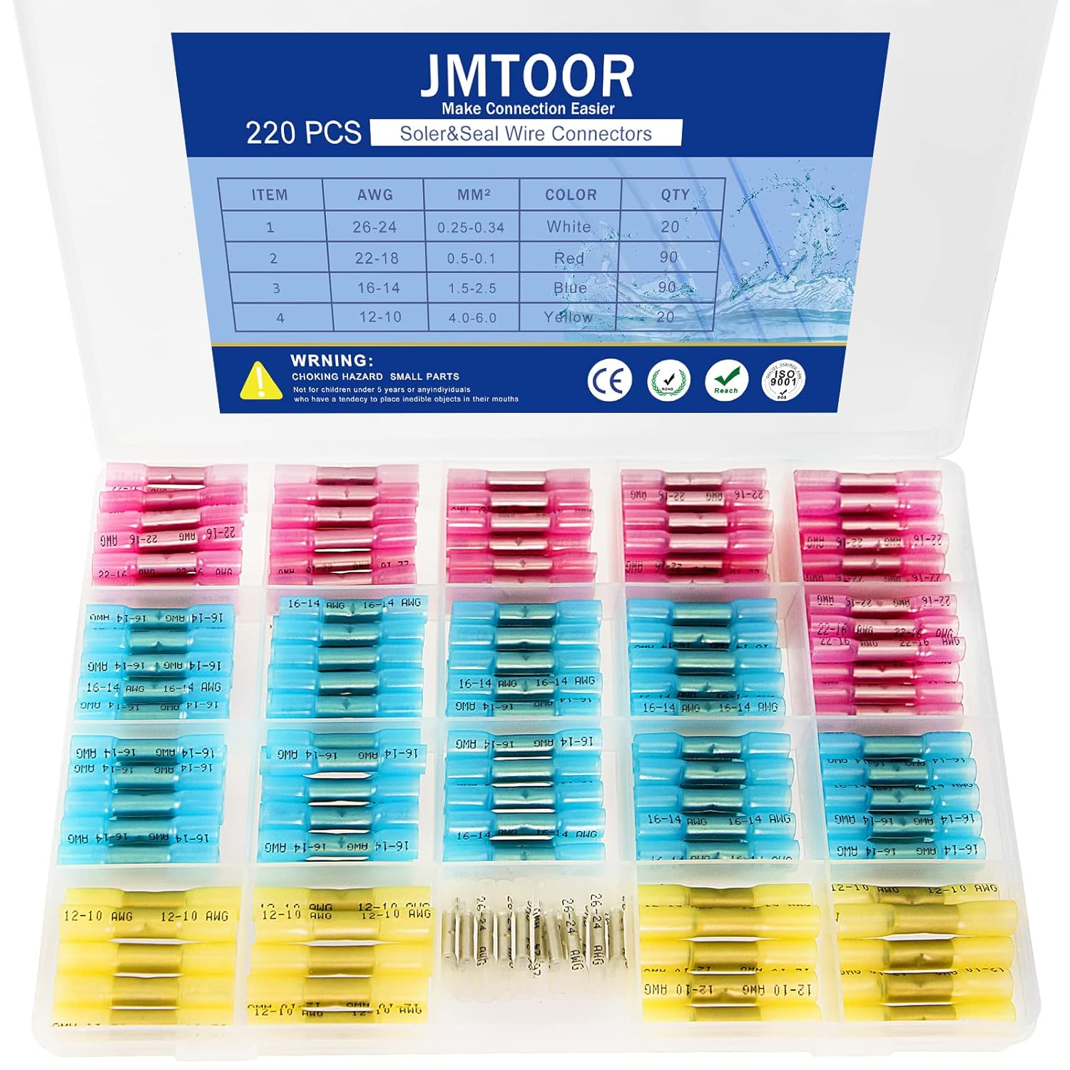 5 Off on 220Pcs Electrical Connectors Kit Heat Shrinkable Wire