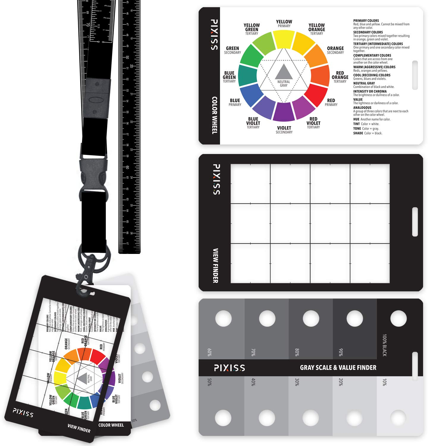 Grey Scale Value Finder, Color Wheel, Artists View Catcher Finder Viewfinder On