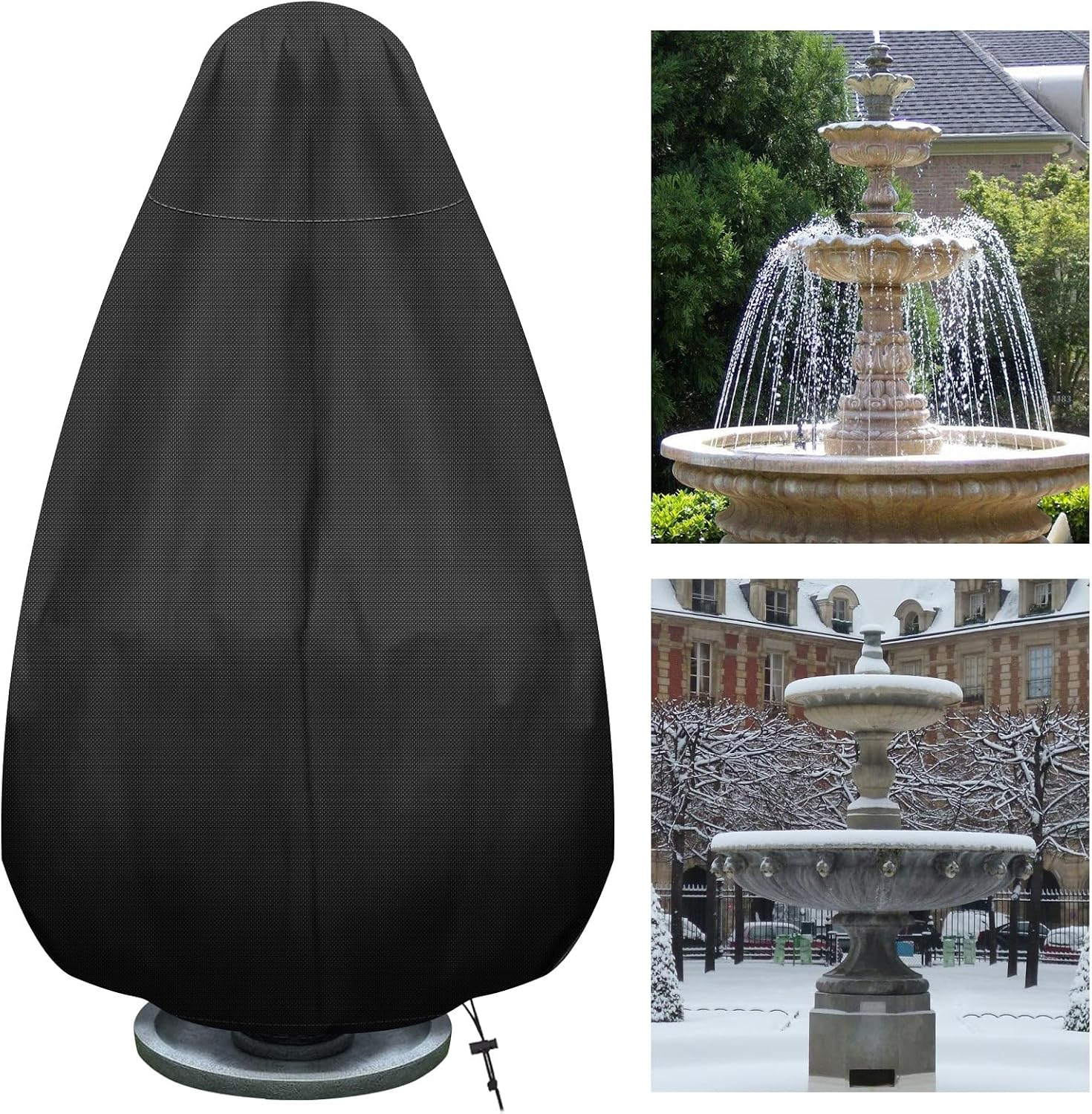 50H X 40D in Fountain Cover, 420D Oxford Cloth Garden Statue Cover