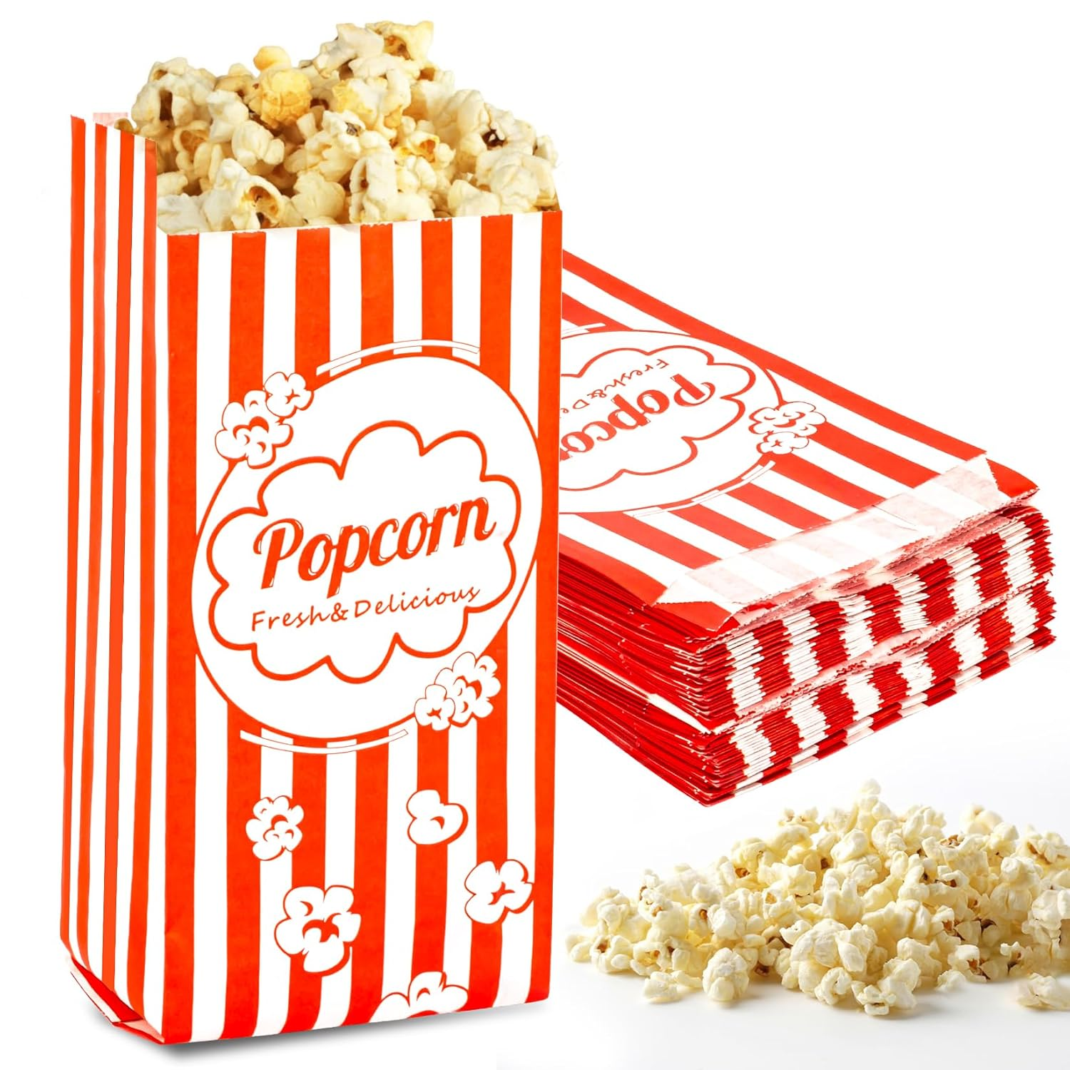100Pcs Paper Popcorn Bags 1 Oz Disposable Popcorn Bags Bulk Individual Servings