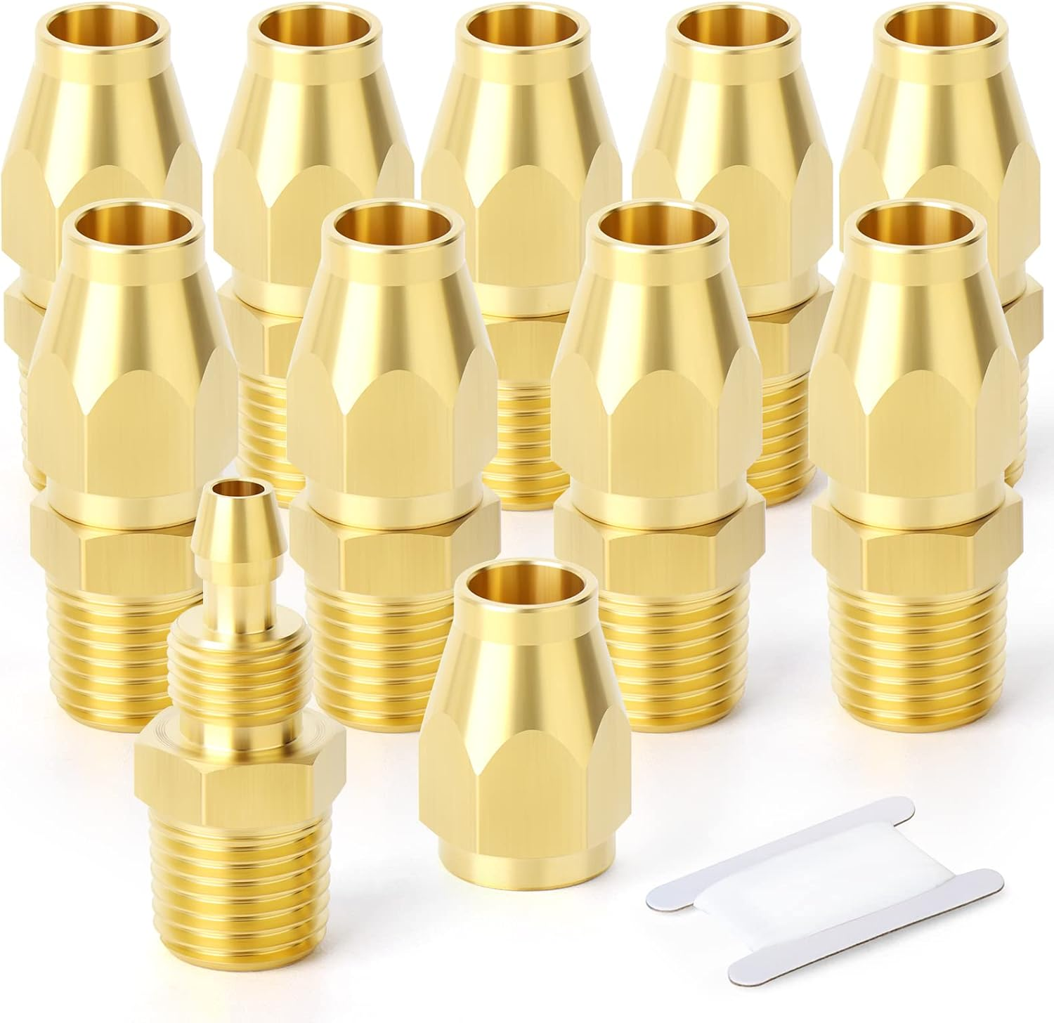 5PCS Brass Pneumatic Replacement Fitting, Reusable Hose End Repair Fitting 1/4