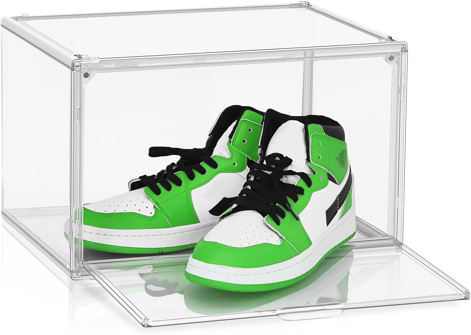 Caja acrilica transparente apilable para zapatos botas o bolsos con tapa