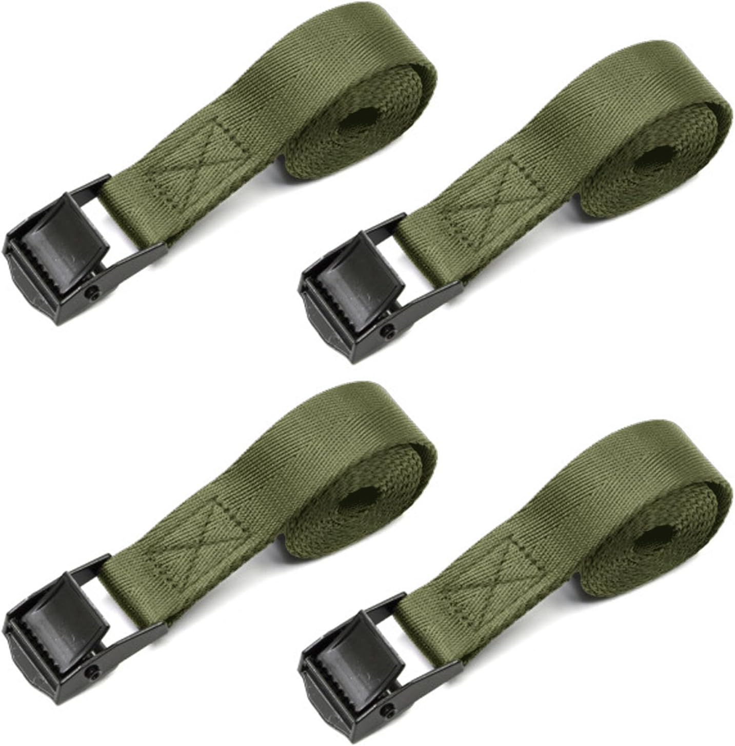 Tie down Straps, 4 Pack Straps with Buckles(Army Green)