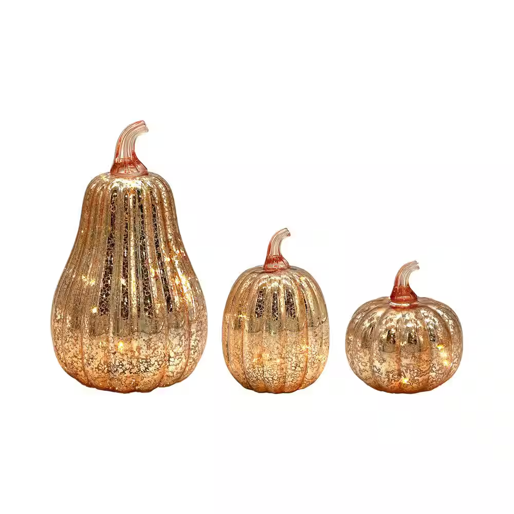 Battery Operated Gold Mercury Pumpkins