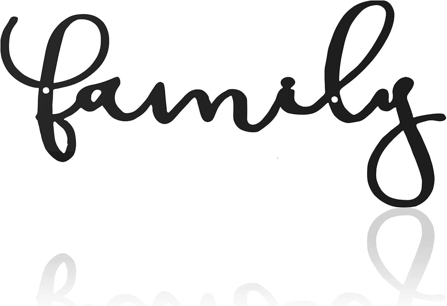 Metal Wall Decor Rustic Letter Signs Black Wall Art Hanging Word Cutout Decoration for Home (Family Style)