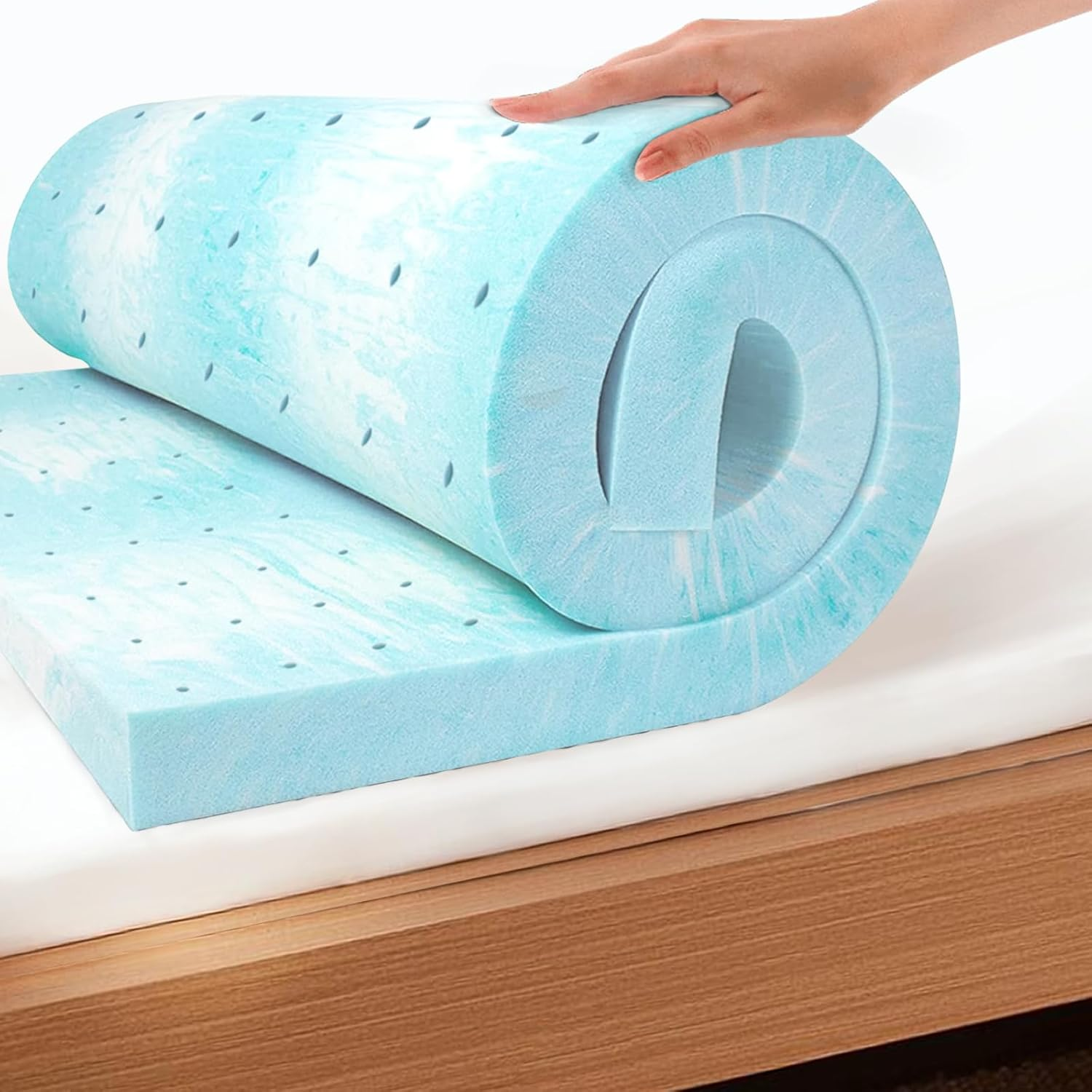 Topper Colchon Espuma Viscoelastica 3 Pulgadas Twin Gel Refrescante y Ventilado