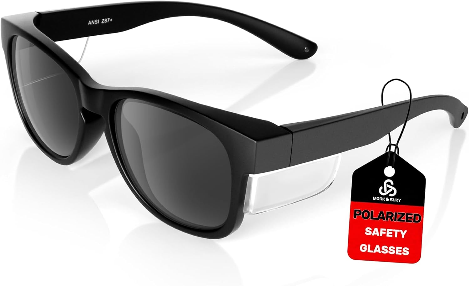 Safety Glasses with Side Shields - 3 Optional Lenses (Clear, Tinted, Polarized) - ANSI Z87.1 Certified Protective Eyewear for Work & Outdoor Activities