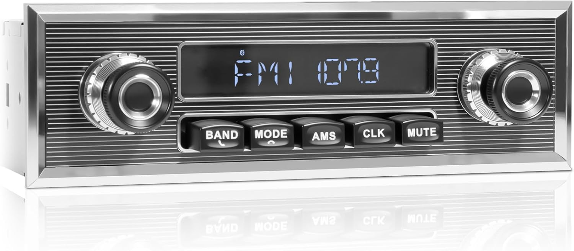 Bluetooth Retro Radio for Classic Vehicles: Single Din Vintage Stereo for Car - AM FM Tuner USB AUX Input Subwoofer RCA Output