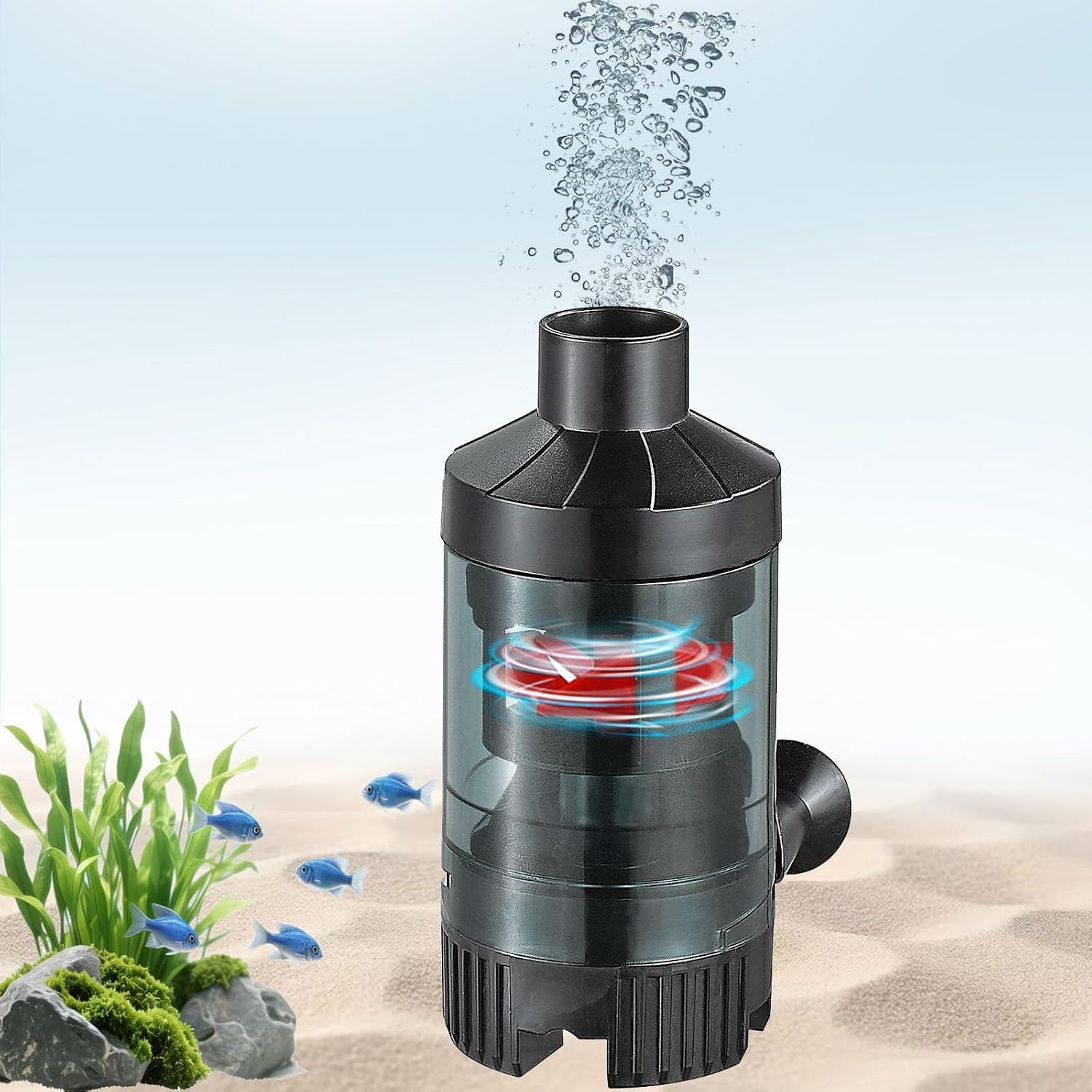 Carefree Fish Aquarium Small Sponge Bubble Filter with Fish Poops Collector Quiet for 5~10Gal Fish Tank for Saltwater and Freshwater(Air Pump Is NOT Included and Needs to Be Purchased Separately)