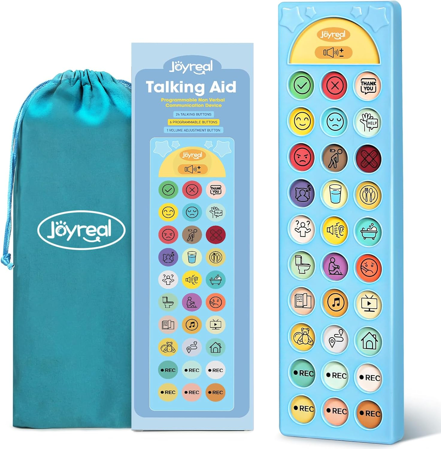 Joyreal AAC Device for Autism, Non Verbal Communication Tools for Speech Therapy & Stroke Rehab. Autism Talking Aids with 6 Programmable Buttons & Adjustable Volume, Autism Toys for Kids and Adults