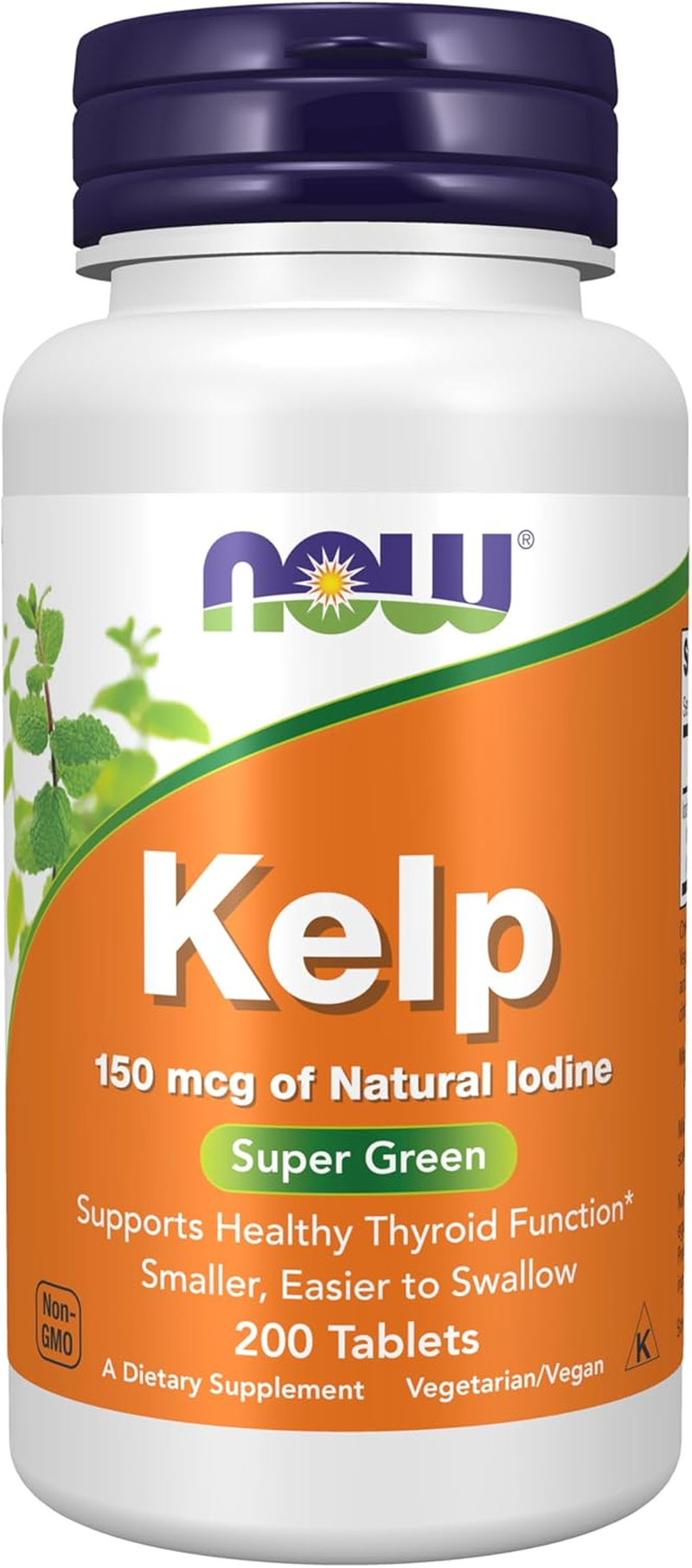 NOW Kelp 200 Count Iodine Supplement 150 mcg Supports Thyroid Health