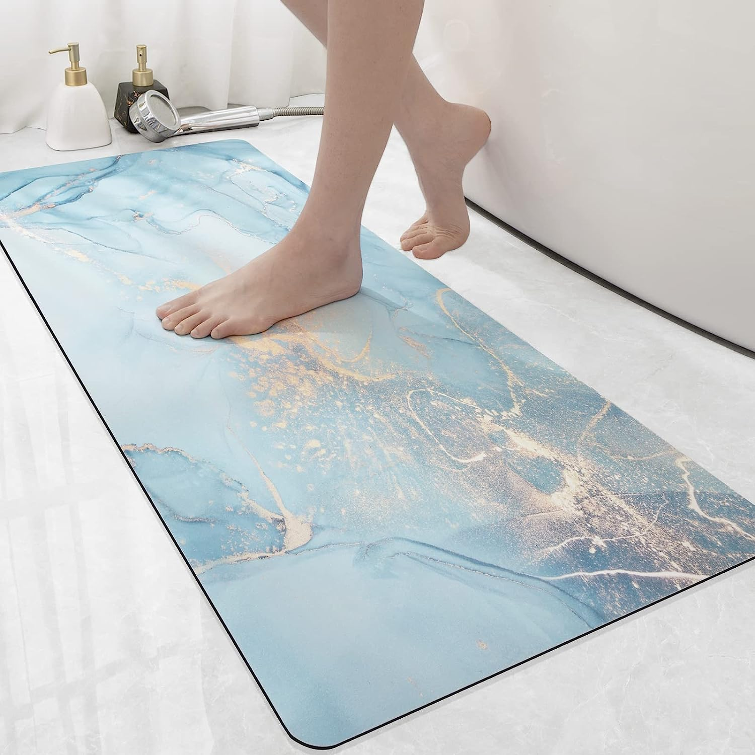 DEXI Bath Mat Rugs Bathroom Floor Mat Super Absorbent Ultra Thin Low Profile ... - Picture 14 of 17