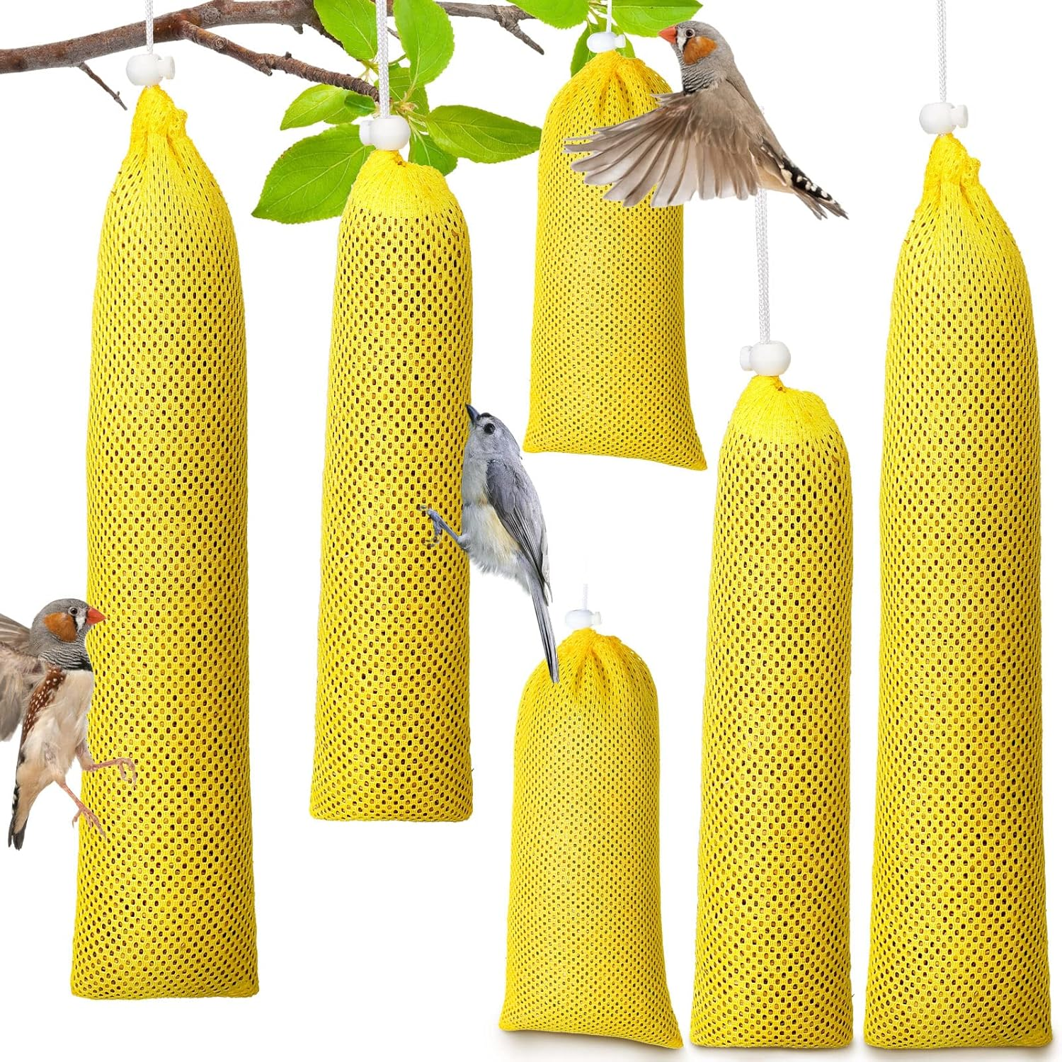 Shappy 6 Pieces Finch Sock Feeder Finch Feeders for Outdoors Hanging Thistle 