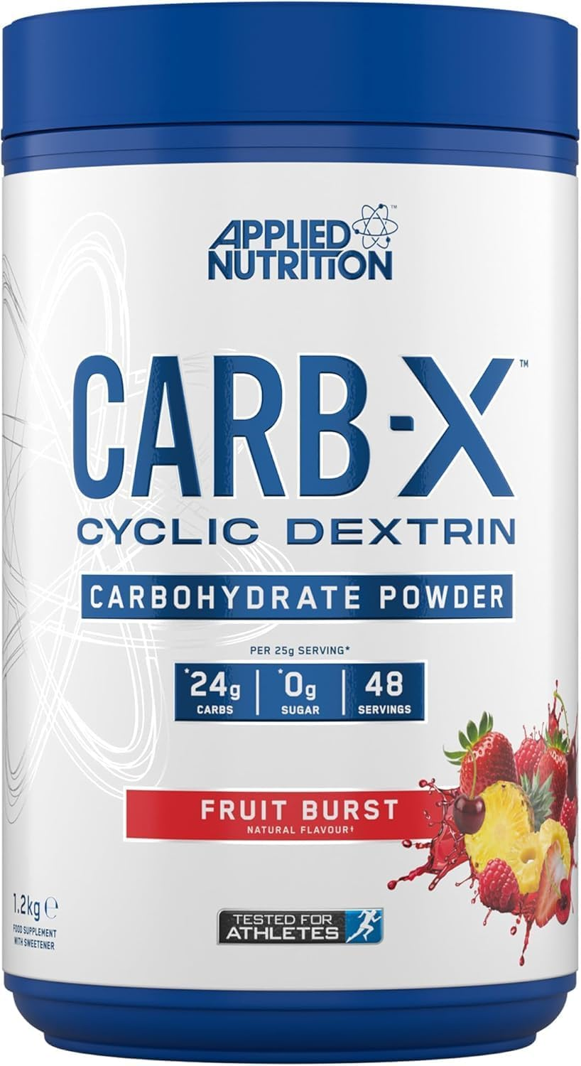 Applied Nutrition Carb X Highly Branched Cyclic Dextrin Carbohydrates, Intra & Post Workout Carbs Powder, Fuel Training & Recovery, Vegan, Gluten Free, Sugar Free, 1.2Kg 48 Servings (Fruit Burst)