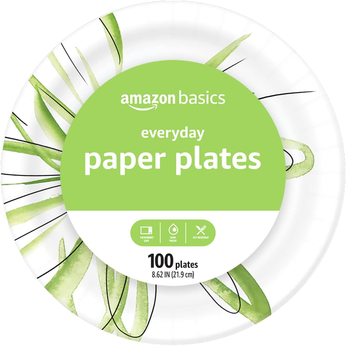 Everyday Paper Plates, 8.62 Inch, Disposable, 100 Count