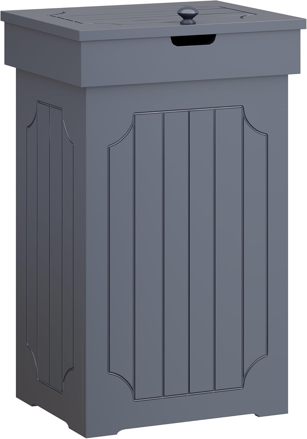 Trash Can Cabinet, 13 Gallon Kitchen Garbage Can, Wooden Recycling Trash Bin, Freestanding Dog Proof Trash Can, Farmhouse Trash Cabinet with Lid for Home Kitchen Bedroom, Grey