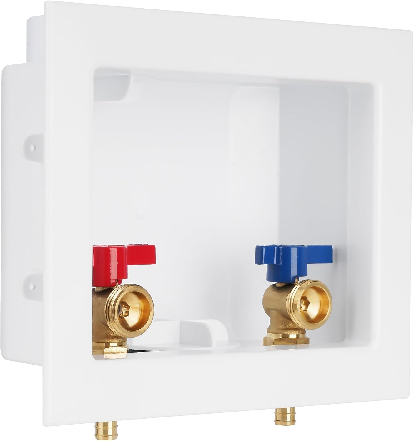 Universal Washing Machine Outlet Box with Center Drain and Valve Connections