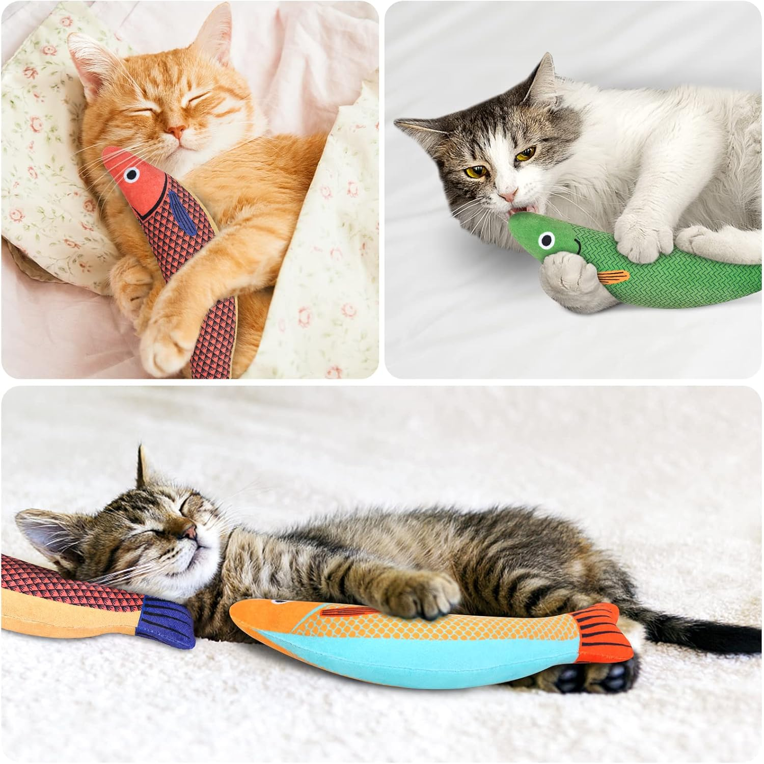 WONOWPA Catnip Toy, 3PCS Cat Chew Toys, Bite Resistant Catnip Toys with Bell ... - Picture 8 of 13