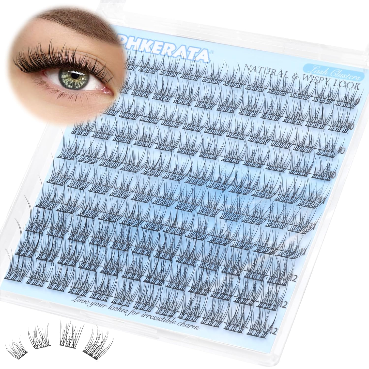 Natural Lash Clusters Wispy Cluster Eyelash Extensions 120 Pcs Individual Lashes DIY C Curvature Eyelash Clusters 9-12 Mm Natural Lashes Clusters