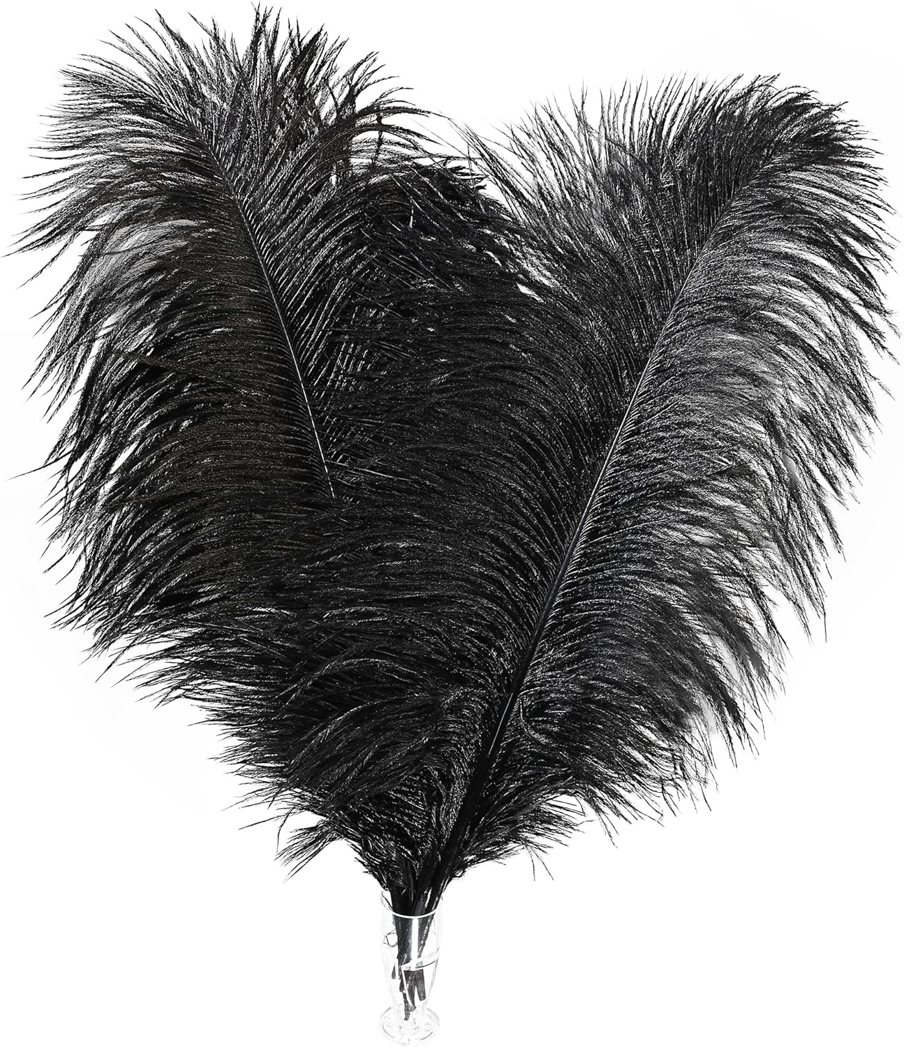 Black Ostrich Feathers Bulk - 30pcs 8-10 inches for Wedding Party Centerpieces, Home Decorations and DIY Crafts(Black)